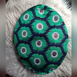 Embroidered Beret Navy/ Green Hat